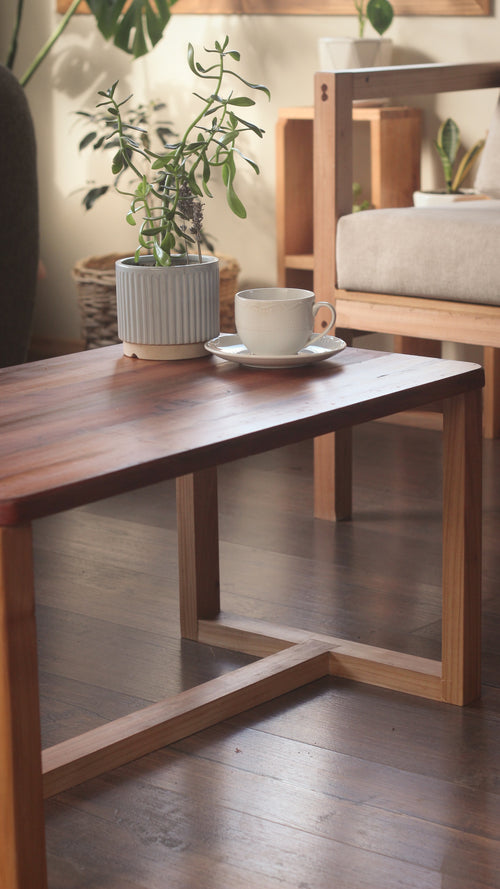 Mesa de centro. Madera reutilizada Roble Pellín.