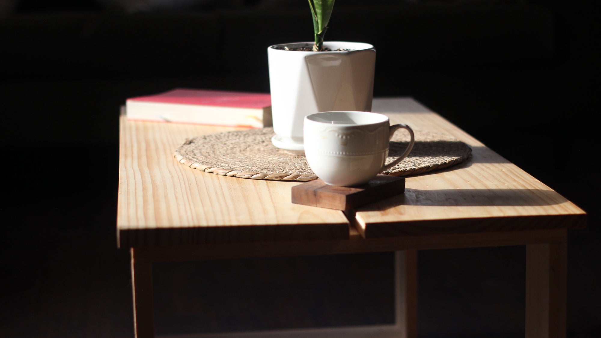 Mesa de Centro Madera - Fabricación Chilena - Minimalista - 4 posavasos de regalo!.