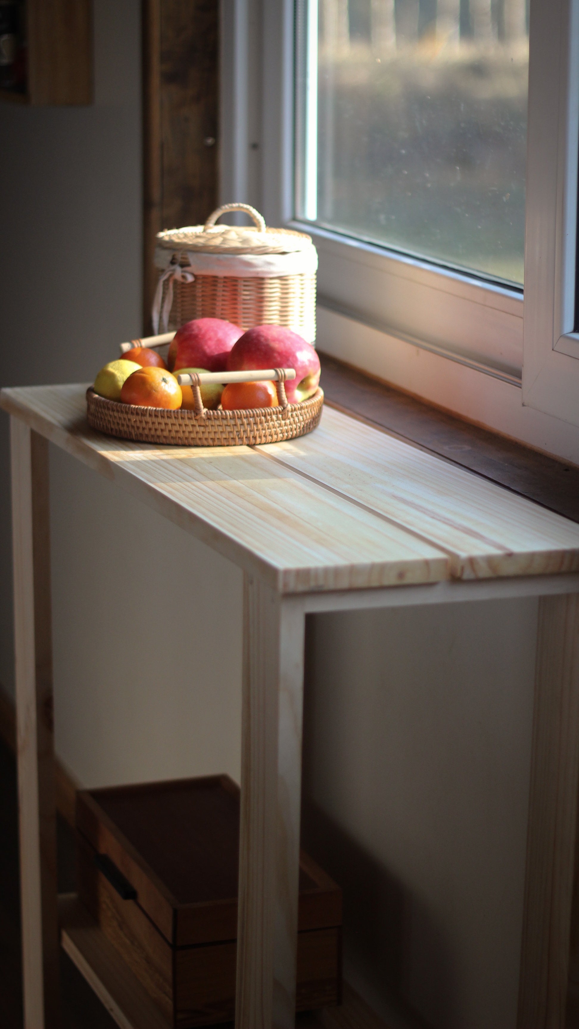 Mesa Arrimo Madera - Fabricación Chilena - Minimalista  - Colección Raíz