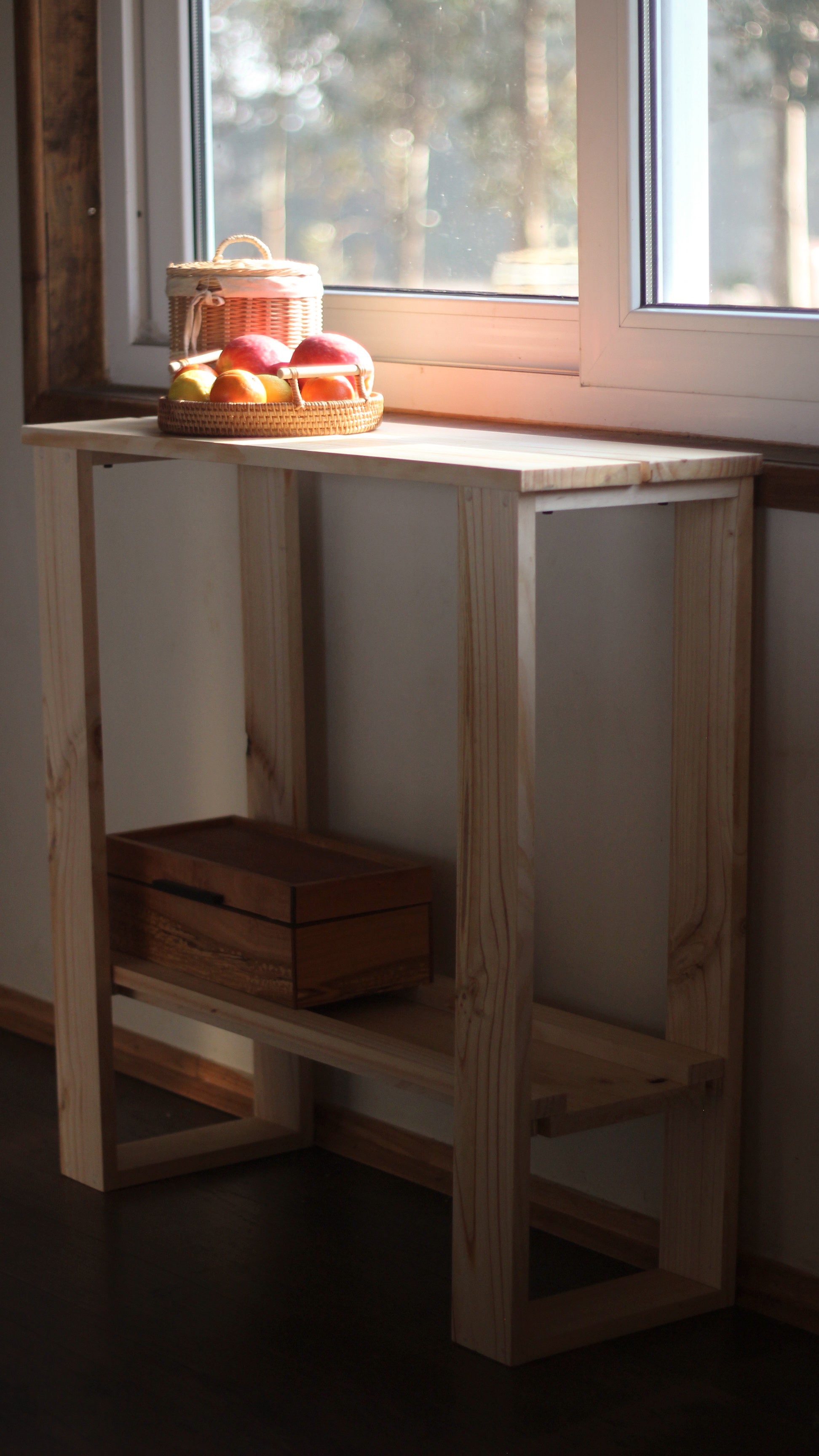 Mesa Arrimo Madera - Fabricación Chilena - Minimalista  - Colección Raíz